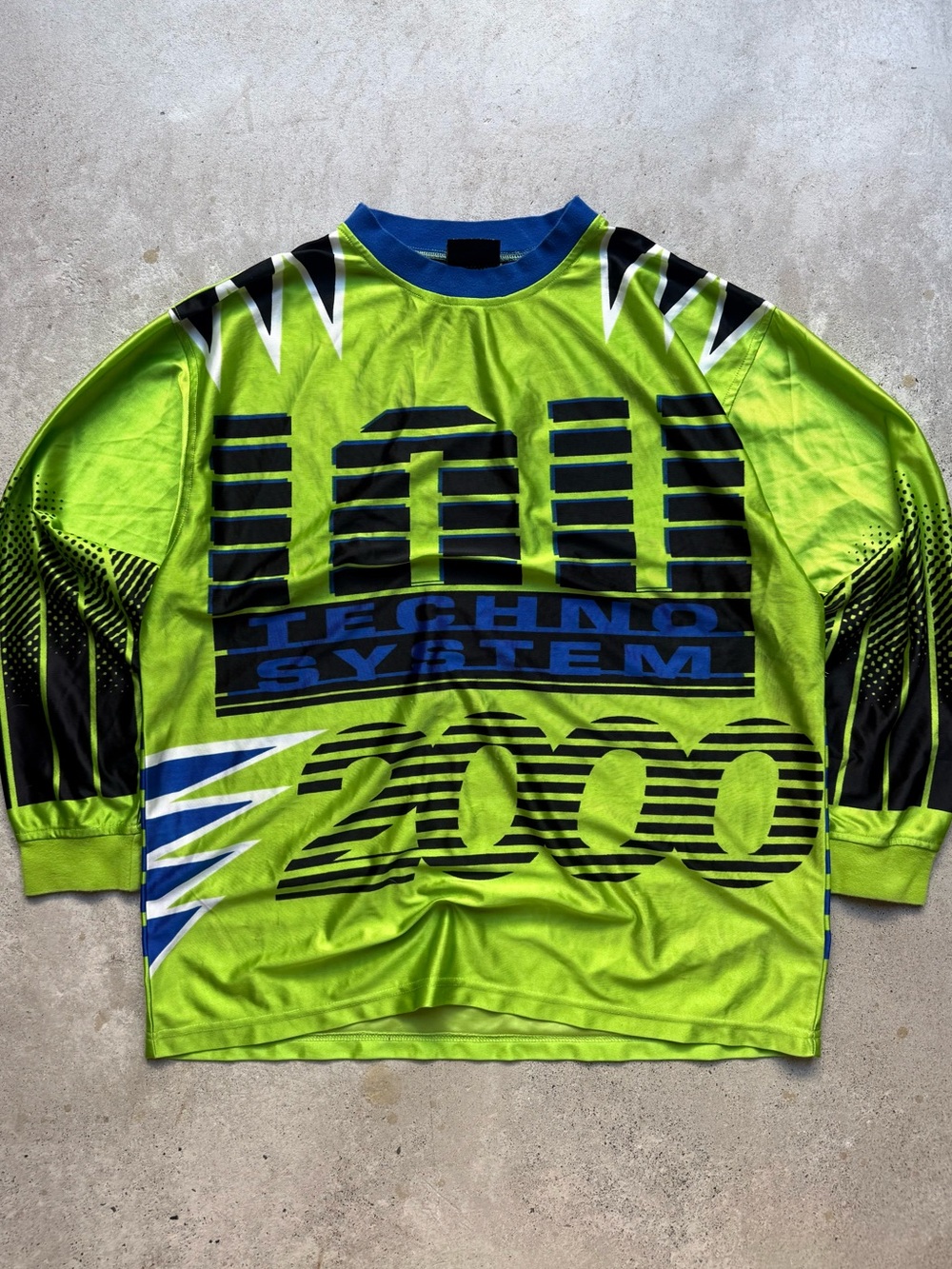 90s IOU Techno Systems Y2K Motorcross Rave EDM Jersey XL 25x31